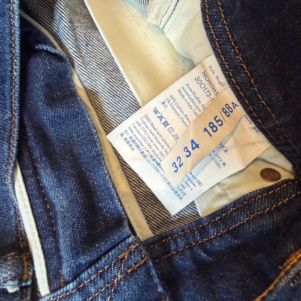 Acne Studios - Bla Konst - Slim Fit  - 32 x 34 North Dark Blue - Made in Italy - Picture 5 of 7